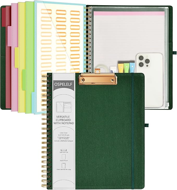 Ospelelf Foldable Spiral Clipboard Folio by OspelelfOfficeSupplies
