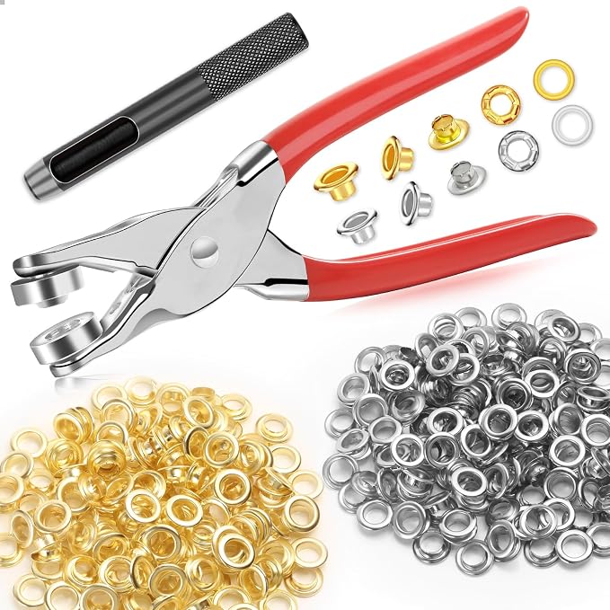 643Pcs Grommet Tool Kit 1/2 Inch Eyelet Kit by PAXCOO