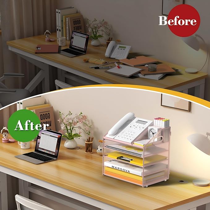 Letter Tray Paper, 5 Tier Desk Organizer - Image 3