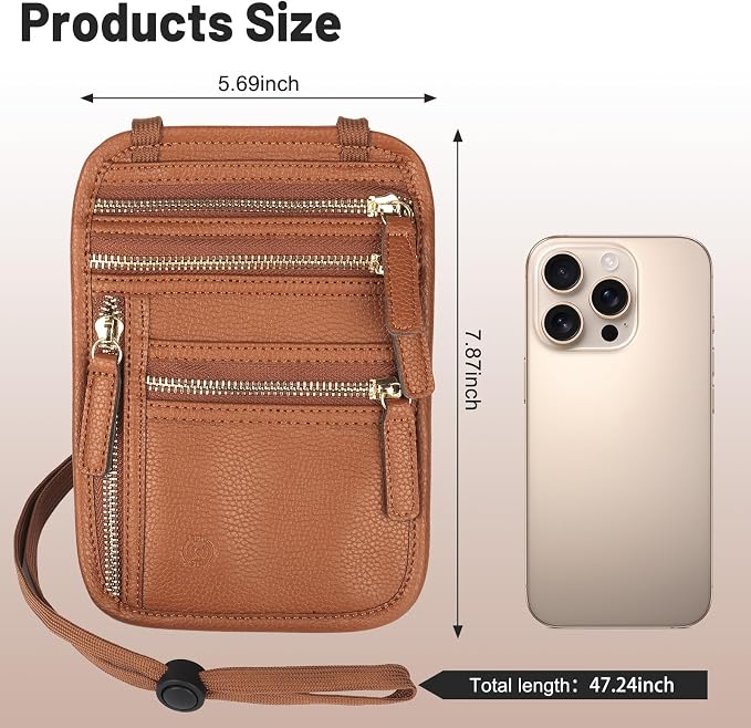 Sizobi Neck Wallet for Traveling Women Men, RFID Blocking Leather Passport - Image 6