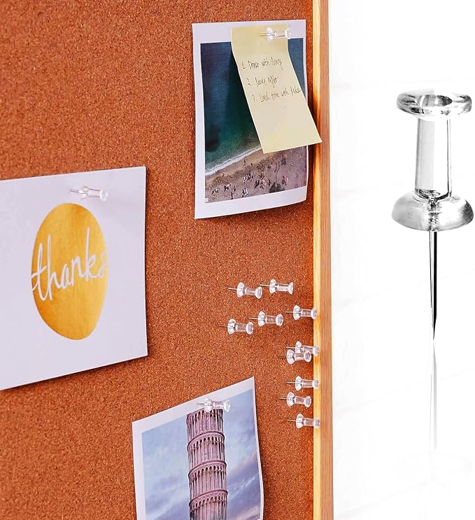 DEEINN Clear Plastic Head Push Pins, Steel Point Tacks - Image 4