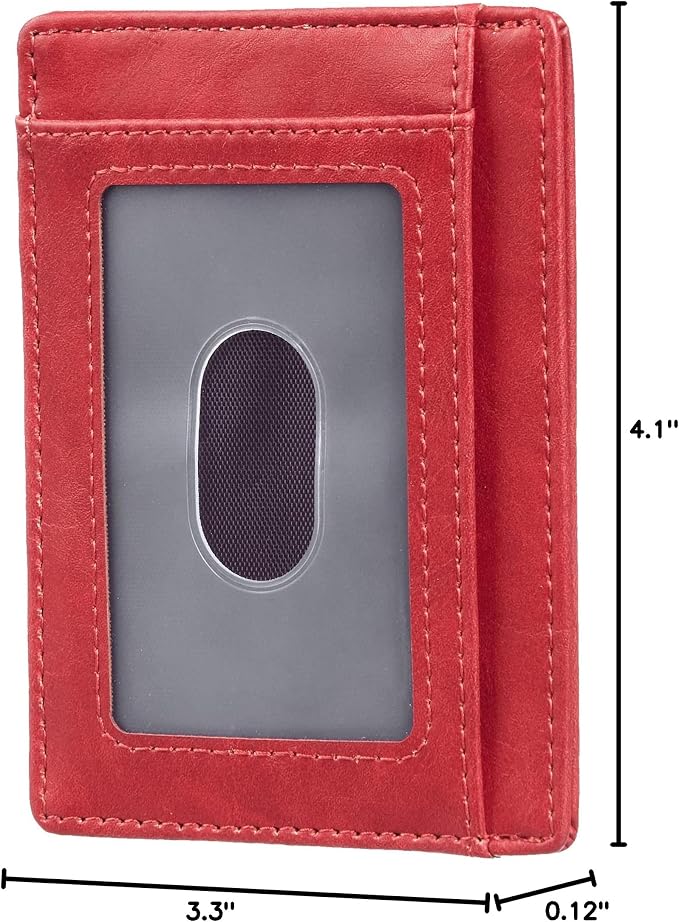 Travelambo Slim Wallet Front Pocket Minimalist Leather RFID Blocking Medium Size - Image 5