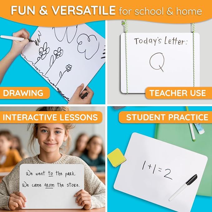 Blue Summit Supplies 30 Pack Mini Dry Erase Boards Classroom Set, Small - Image 3