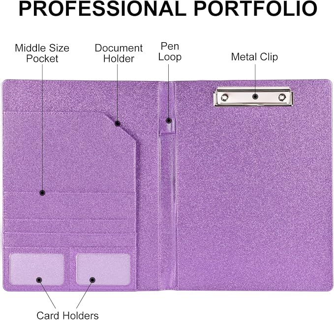 Cacturism Padfolio Portfolio Folder, Foldable Letter Size Clipboard Legal Pad - Image 2