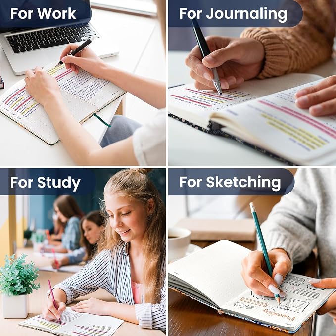 Dotted Journal Notebook for Women & Men, Hardcover Leather Journal for Writing - Image 6