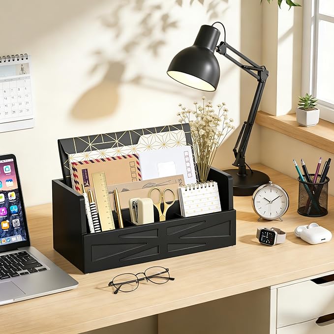 Mail Organizer Countertop, Wood Mail Holder Sorter - Image 3