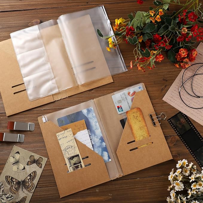 Travelers Journal Notebook Accessories Kit Include Travel Kraft File Folder - Image 4