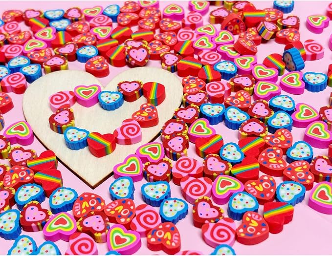 400PCS Mini Cute Heart Erasers for Kids Bulk, Fun Erasers for Classroom Back to by MakeChoicesSimpler