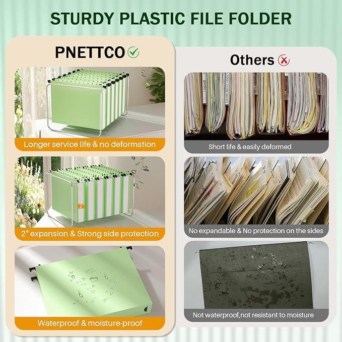 Green Hanging File Folders, Plastic Hanging Files Folders - Image 6