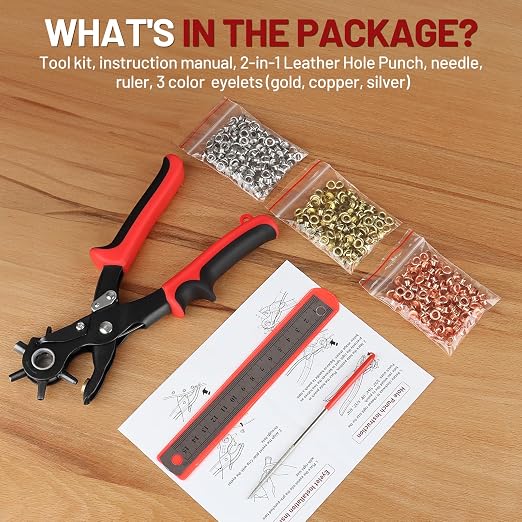 2 in 1 Leather Hole Punch, 3/16" 4.5mm Revolving Hole Puncher - Image 7