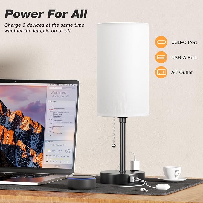 Dicoool 17Inch Tall Bedroom Lamps - Image 4