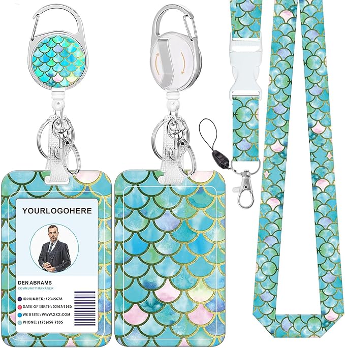 Badge Lanyard and ID Badge Holder, Retractable Badge Reels by BILLTEFUL