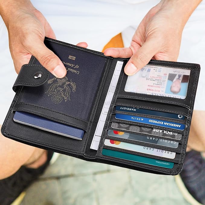 Polare Luxury RFID Blocking Leather Passport Holder Travel Wallet - Image 2