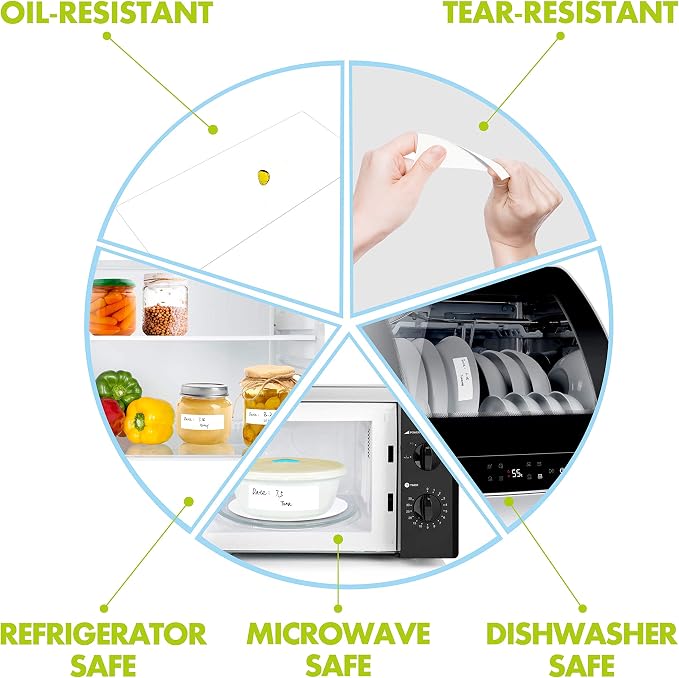 1000 Blank Removable Freezer Labels Water Oil Resistant - Image 3