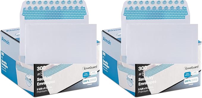 Aimoh 300#6 3/4 Security Tinted Self-Seal Envelopes by Aimoh