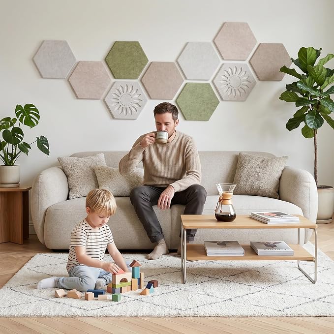 10 Pack Hexagon Felt Bulletin Board Tiles, 9mm Thick Pin Board - Image 7