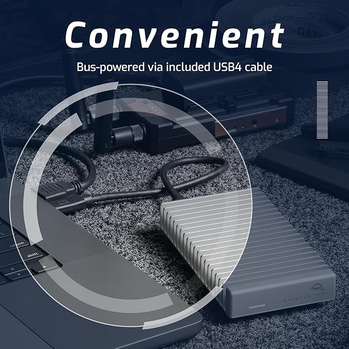 OWC Express 1M2 80Gb/s Portable NVMe SSD USB4 (Thunderbolt Compatible/USB-C) Ultra Fast External SSD Drive with Aluminum Heat Sink Enclosure (Enclosure Only)-DeskLoop Office