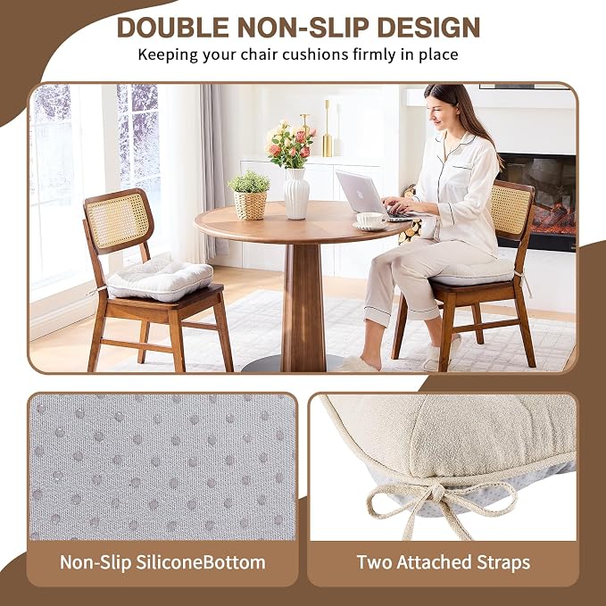 BETU Chair Cushions for Dining Chairs Set of 6, 3.5" Thick Kitchen Table Chair - Image 4