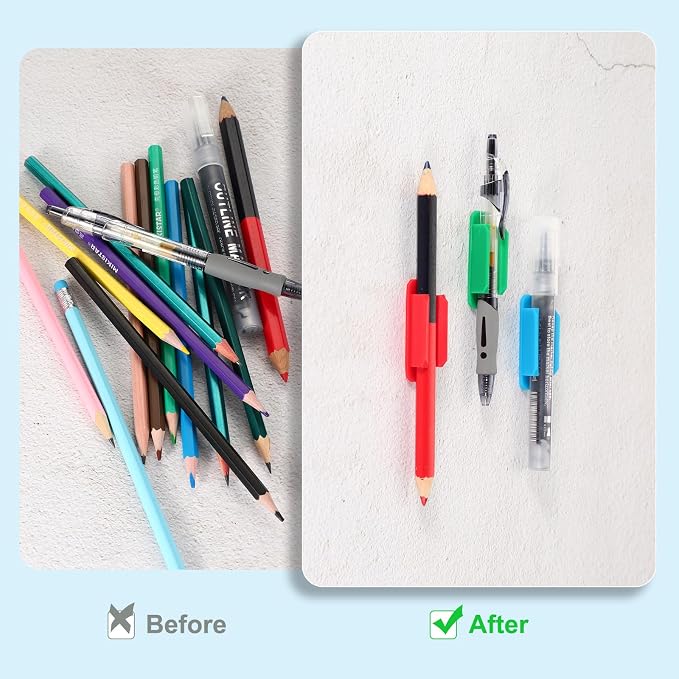PATIKIL Pen Holder for Desk, 30 Pack Adhesive Pencil Holders Silicone Pencil - Image 4