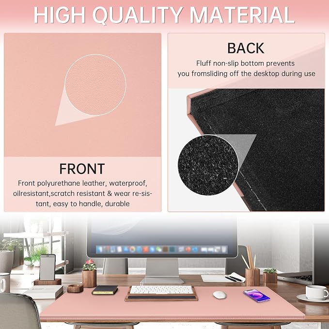 AKOZLIN 35.4"x 18.9" Soft PU Leather Surface Office Desk Mouse Mat Anti-Push Pad - Image 3