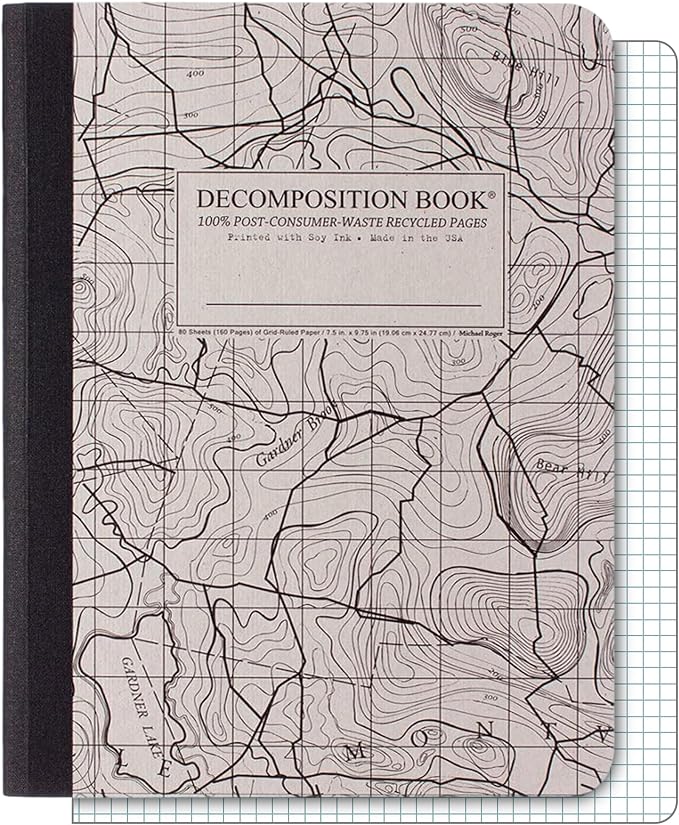 Decomposition Topographical Map Graph Paper Composition Notebook by Decomposition