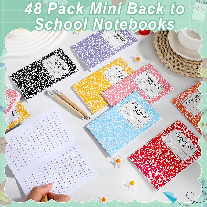 48 Pack Mini Composition Notebook Composition Books Bulk Back to School Gift - Image 4