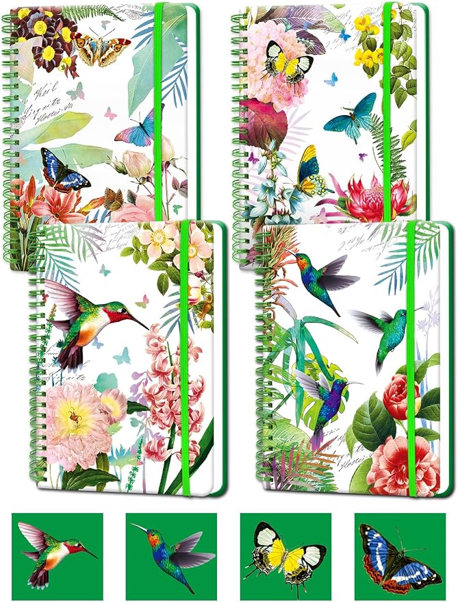 4Pack A5 Spiral Notebook, 5.7x8.5 Inch 160 Line Page Hardback Small Notepad | by Unknown