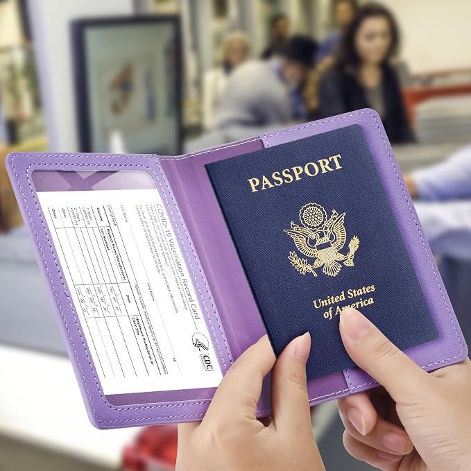 Passport and Vaccine Card Holder Cover Combo, Passport Case /Wallet - Image 2