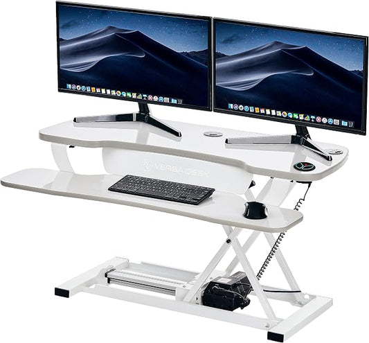 VERSADESK® Electric Standing Desk Converter, 40 Inch Large PowerPro™ Height by VERSADESK