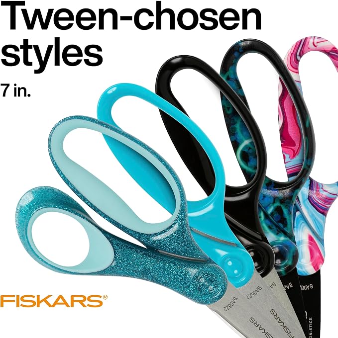 Fiskars 7" SoftGrip Student Glitter Scissors - Image 5