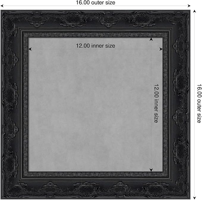 Amanti Art Black Framed Magnetic Board 16x16 X-Small Vision Board - Image 2