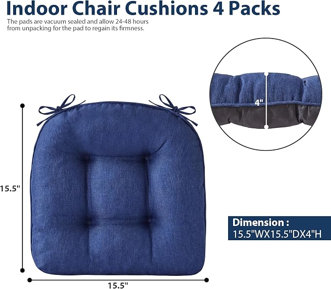 IASEAHK Chair Cushions for Dining Chairs, Seat Cushions for Kitchen Chairs - Image 2