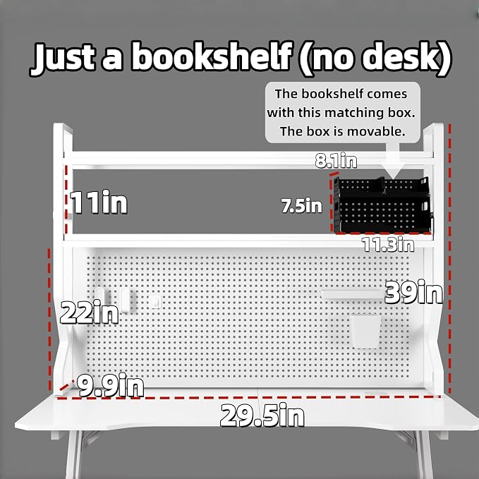 Desktop Hutch Bookshelf, Many Gifts, Metal Desktop Bookcase - Image 2