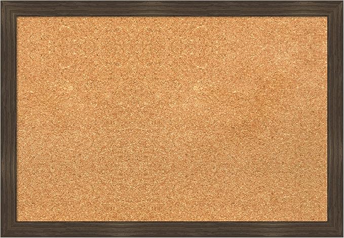 Amanti Art Natural Cork Board for Wall, 18x26 Vision Board with Brown Wood Frame, Medium Corkboard Office Decor for Home Organization, Casual Corkboard Pinboard to display items for home organization-DeskLoop Office