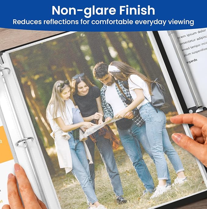 Taja Sheet Protectors for 3 Ring Binder, Non-Glare Page Protectors Top Loading - Image 4