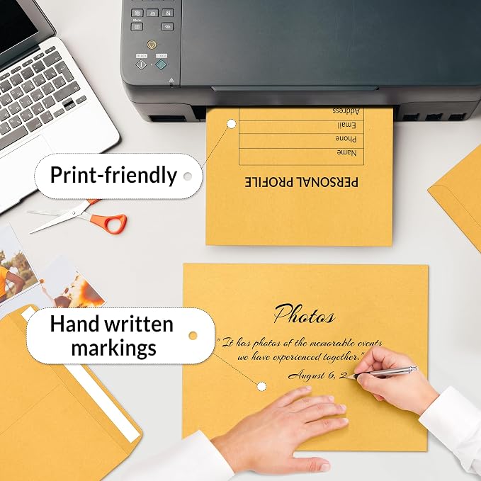 SUNEE 6x9 Manilla Envelopes, 28lb Brown Kraft, Ultra Strong Quick-Seal Security - Image 5
