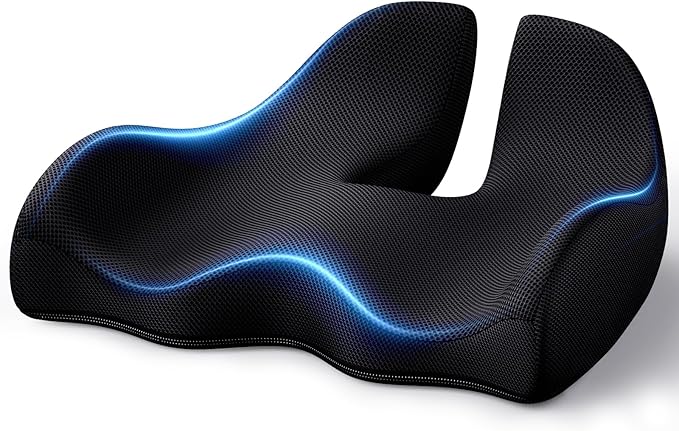 Benazcap Seat Cushion Office Chair Cushions Butt Pillow for Car Long Sitting, Memory Foam Chair Pad for Back, Coccyx, Tailbone Pain Relief for Gaming Chair and Car Seat-DeskLoop Office