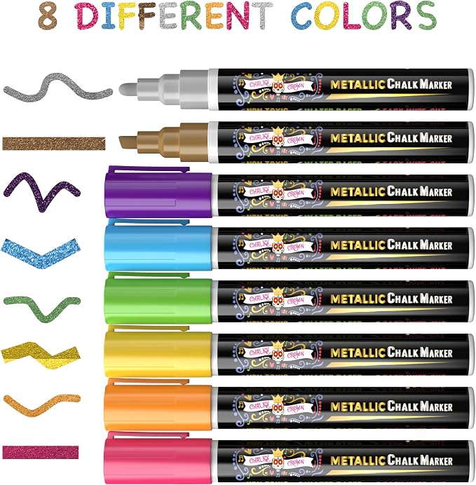 CHALKY CROWN Metallic Liquid Chalk Markers - Image 4