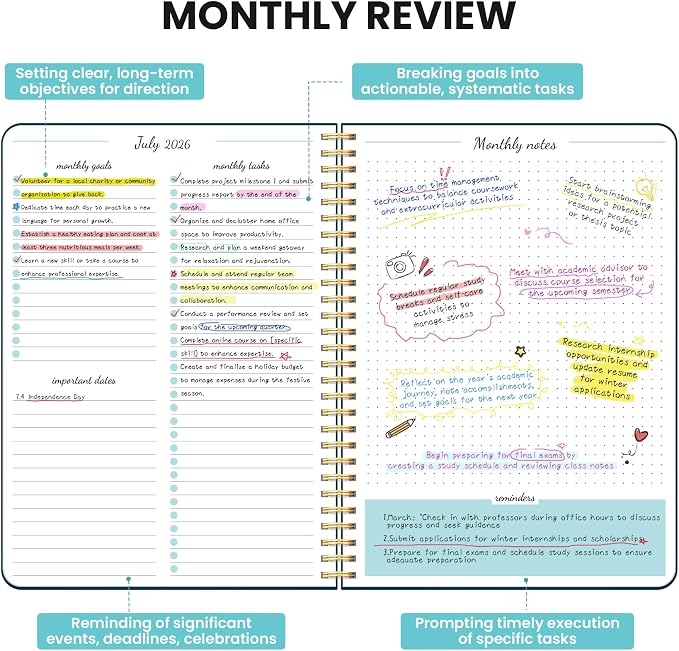 Monthly Planner 2026-2027, 18 Months Calendar Planner 2026-2027, Runs from July - Image 3
