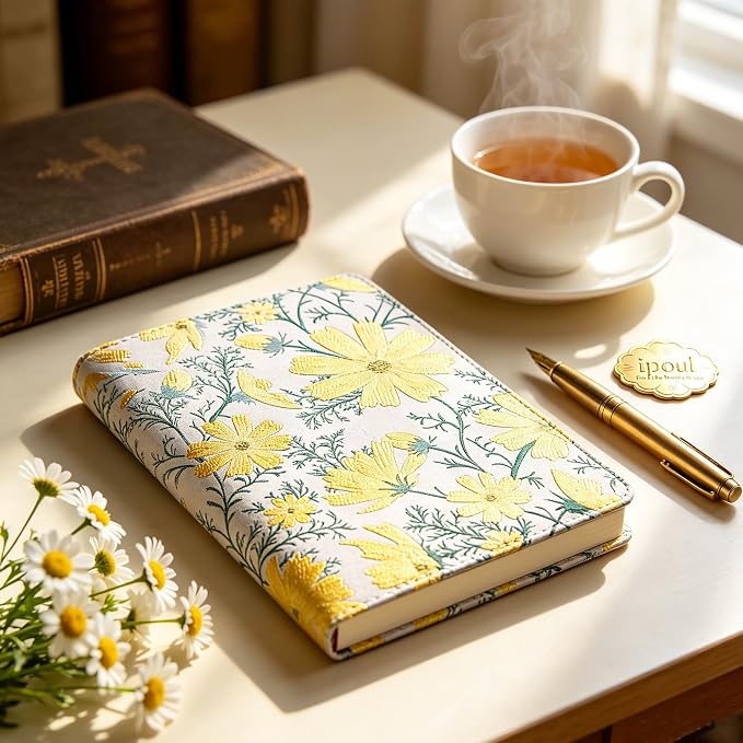 ipoul Beautiful Journal for Women, Daisy Flower, Lined Pages, Personal Notebook - Image 2