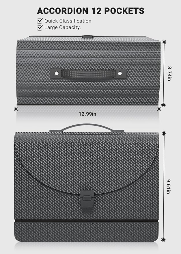 Expanding File Folder/Accordion File Organizer/Portable File Box - Image 4
