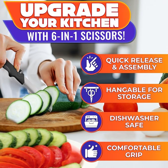 6-in-1 Cutting Board Scissors - Image 4