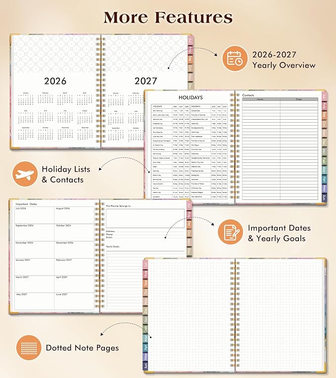 Academic Planner 2026-2027, Hardcover Weekly and Monthly Calendar Planner from - Image 6