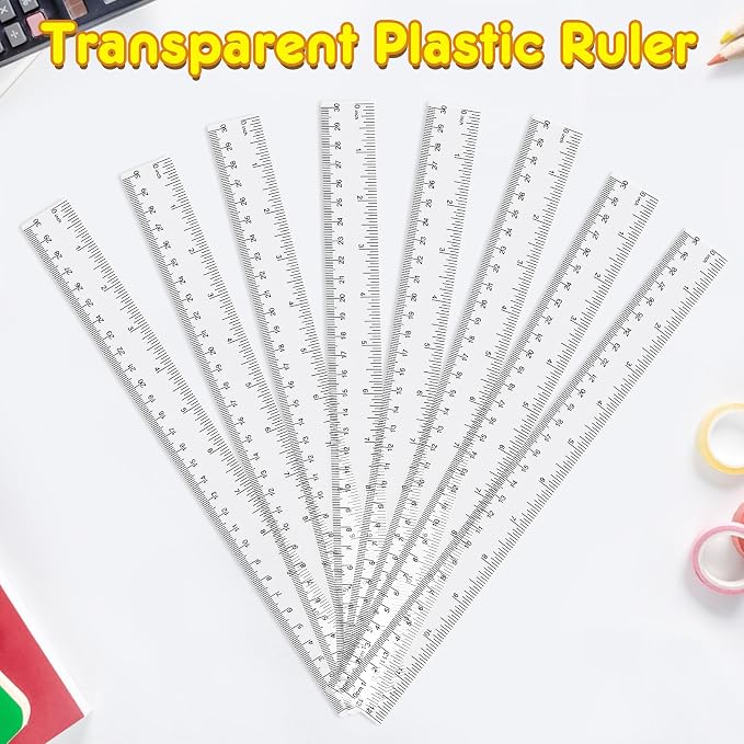32 Pack Clear Plastic Ruler 12 Inch, Rulers Bulk - Image 5