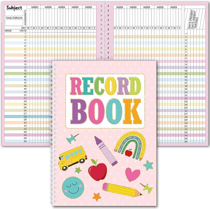 Fuyoooo Teacher Record Book Teacher Grade Books 2026-2027 Spiral Bound Record by Liraitoya