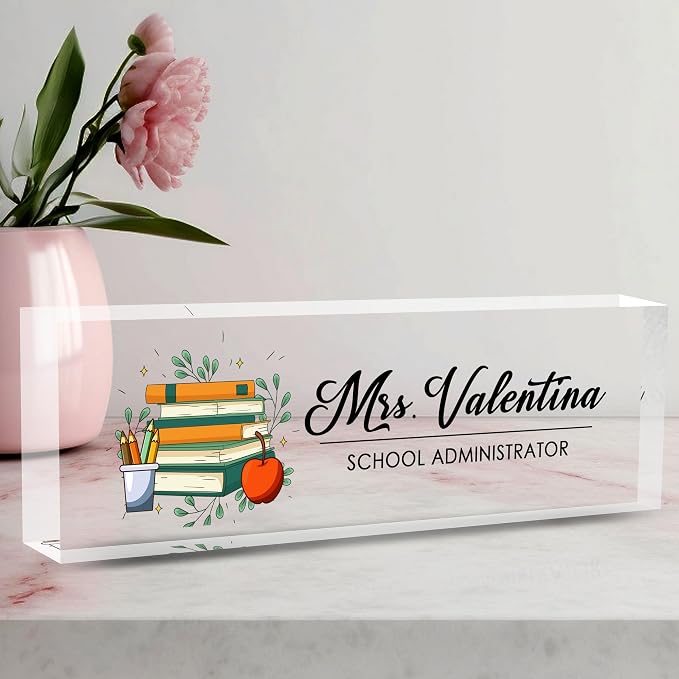 Desk Name Plate Personalized, Teacher Name Plate by AeekdookWoodenPuzzles