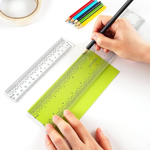 2 PCS 6"/12" Clear Acrylic Ruler Zero-Centering Ruler - Image 6
