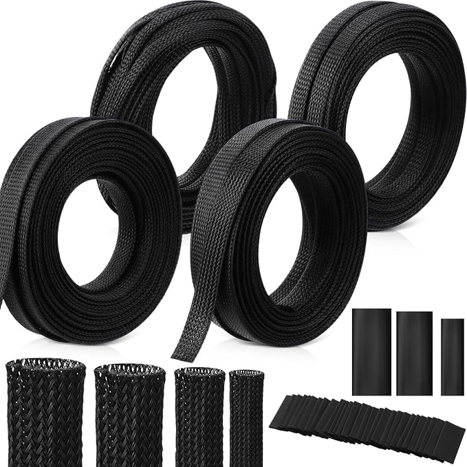 Tatuo 151 ft Expandable Braided Cable Sleeve Multi Size Braided Wire Sleeve by Tatuo