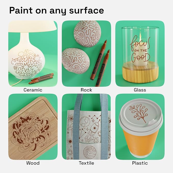 ARTISTRO 2 Brown Acrylic Paint Markers - Image 2