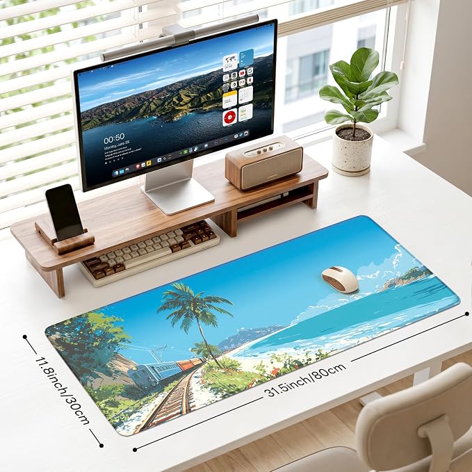 Desk Mat, Big Desk Pad, 31.5x11.8 Inches Extended Big Gaming Mouse Pad - Image 3